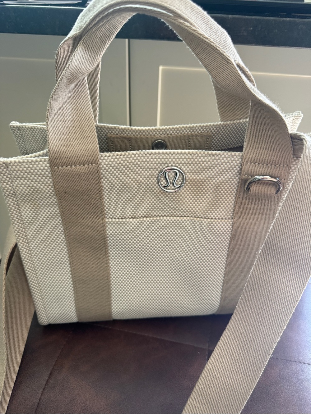 Lululemon Canvas Mini Tote in Light Beige